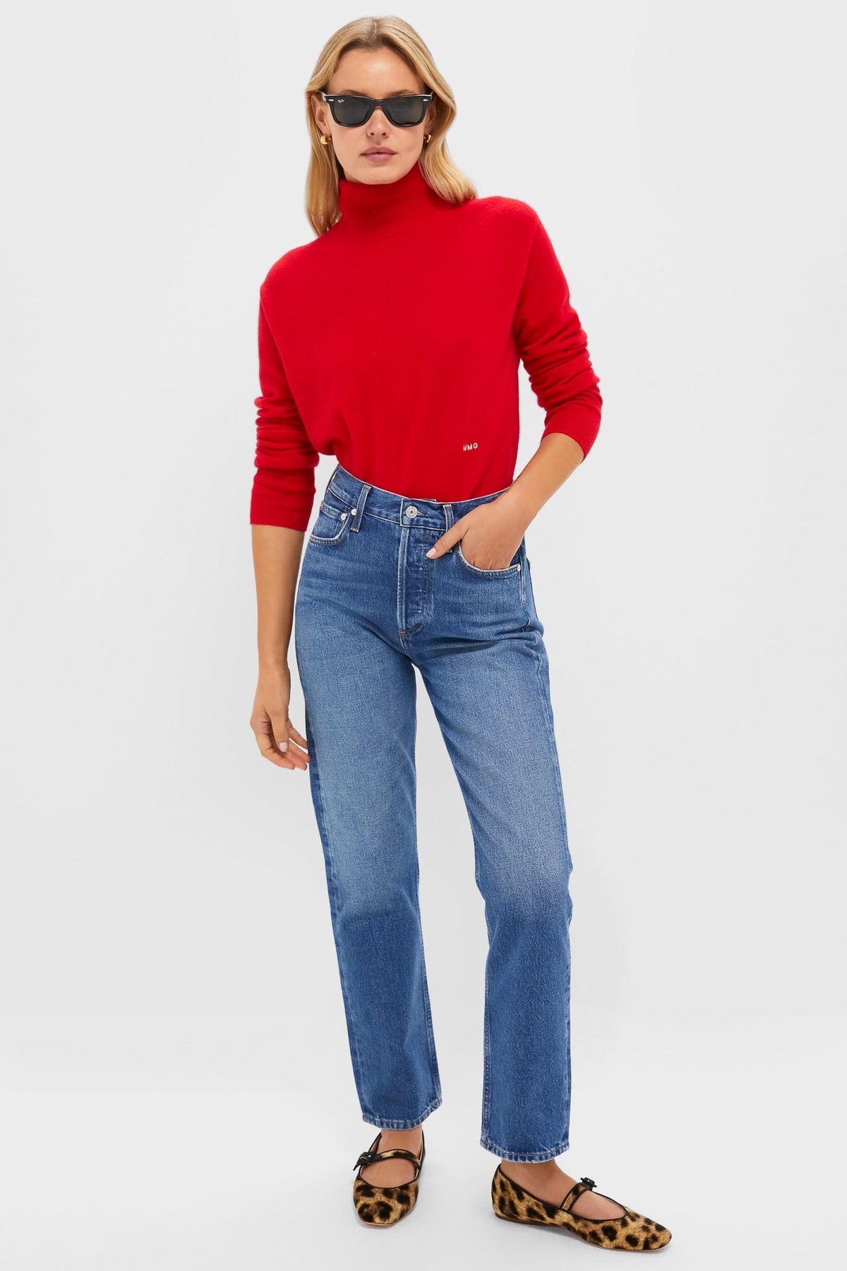 Martin Red Cashmere Evelyn Turtleneck