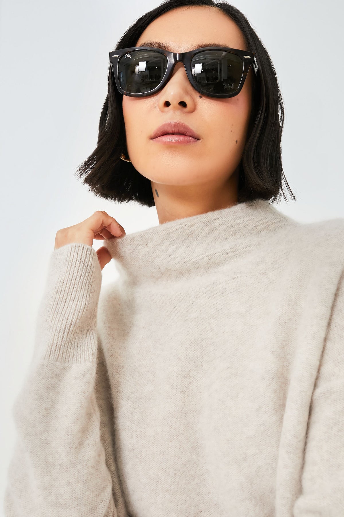 Marble Funnel Neck Sweater