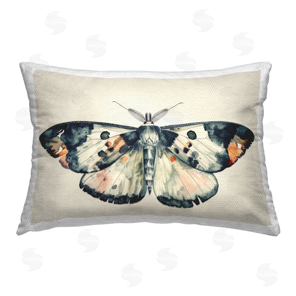 Petal Prints Design | Watercolor Black Trimmed Moth