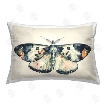 Petal Prints Design | Watercolor Black Trimmed Moth