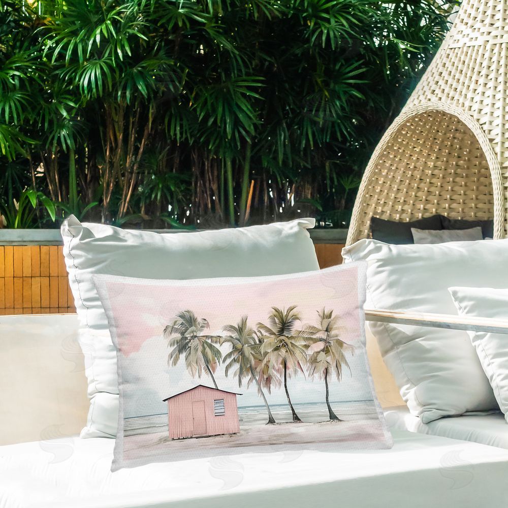 Arlington Prints | Pink Beach Hut & Palms