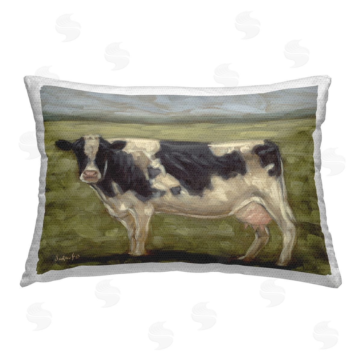 Sara G. Designs | Painterly Cow on Farm
