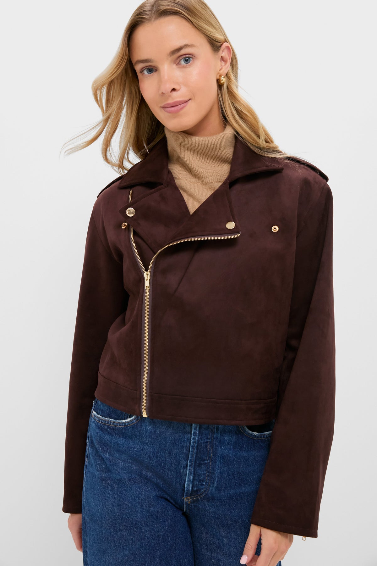 Chocolate Faux Suede Bristol Jacket