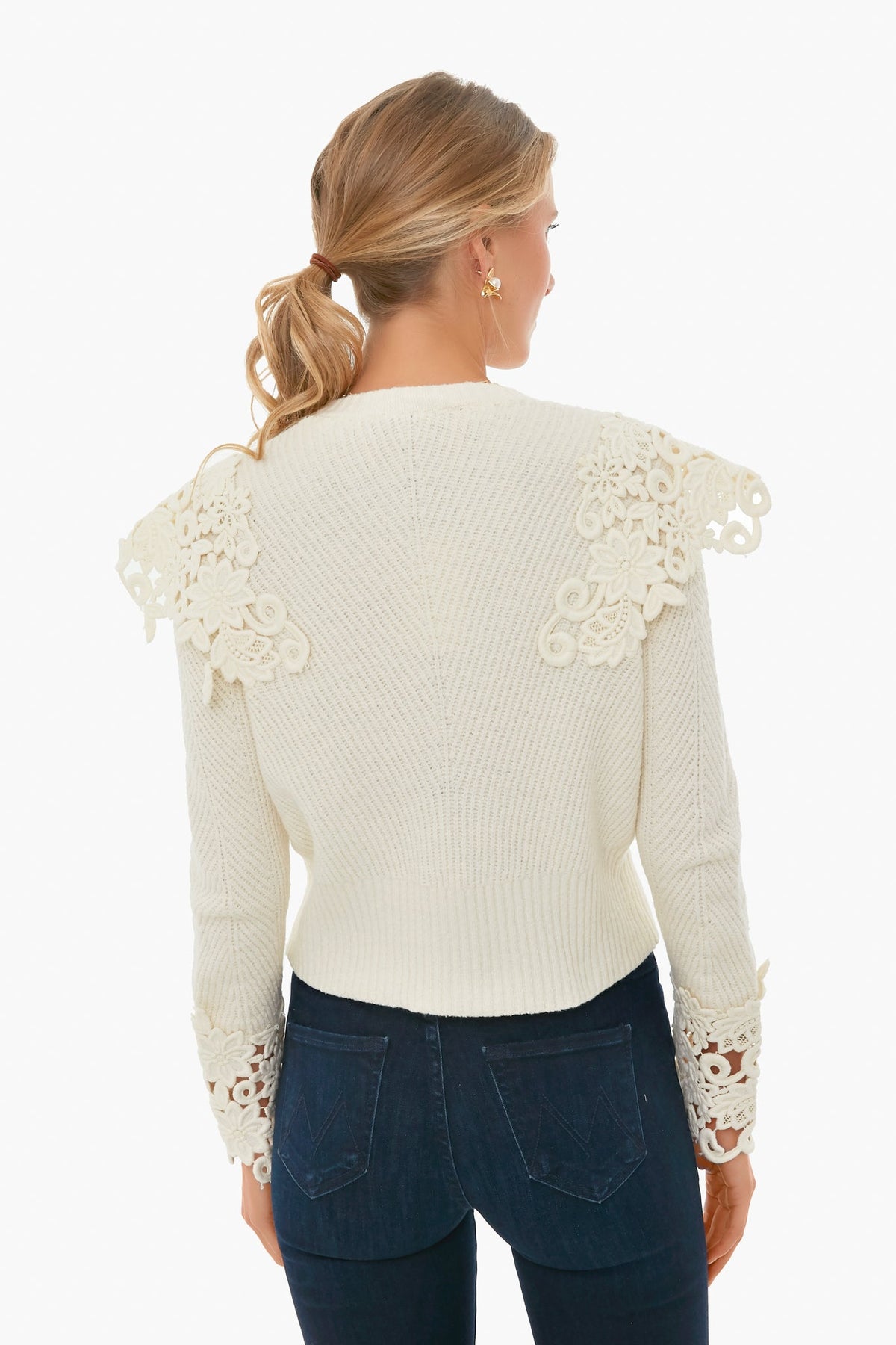 Ivory Zandra Longsleeve Knit with Lace