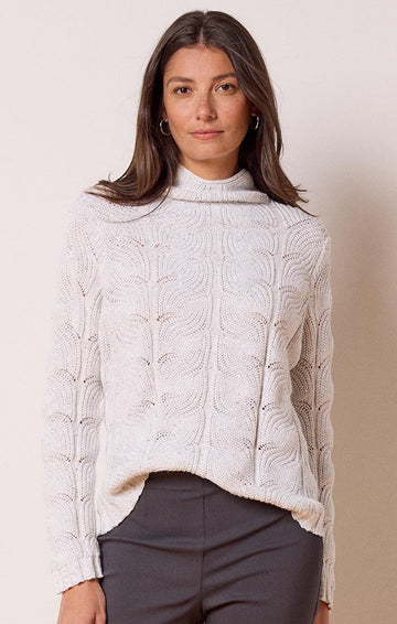CABLE SPARKLE SWEATER