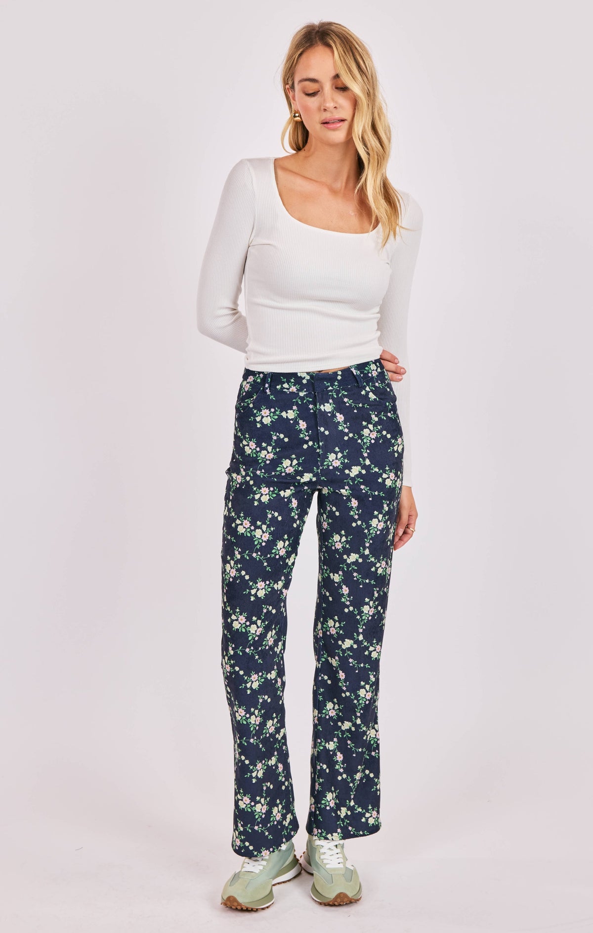 THISTLE SQUARE NECK KNIT LONG SLEEVE TOP