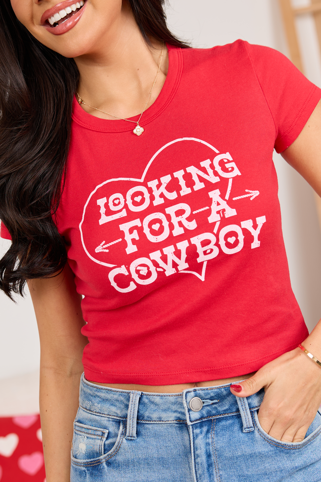 Looking For A Cowboy Red Baby Graphic Tee
