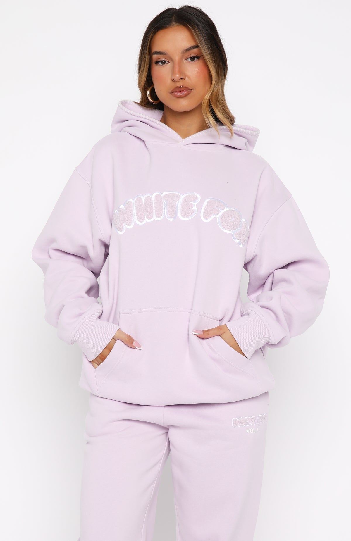 Vol. 1 Front Graphic Oversized Hoodie Lilac