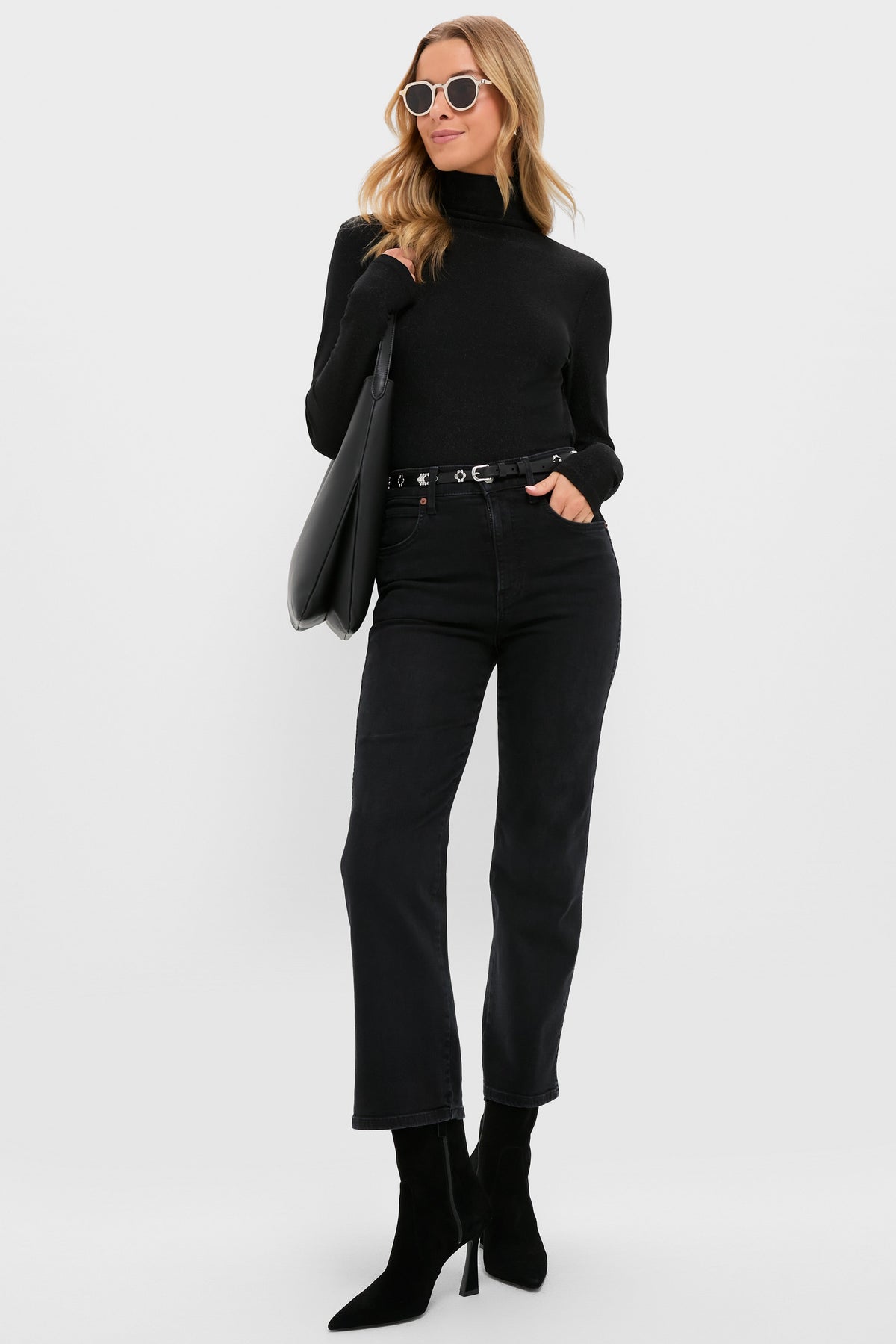 Black Metallic Ellory Turtleneck